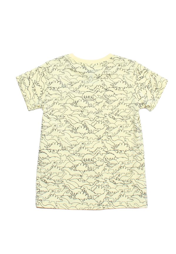 Dino Outline Boy's T-Shirt YELLOW