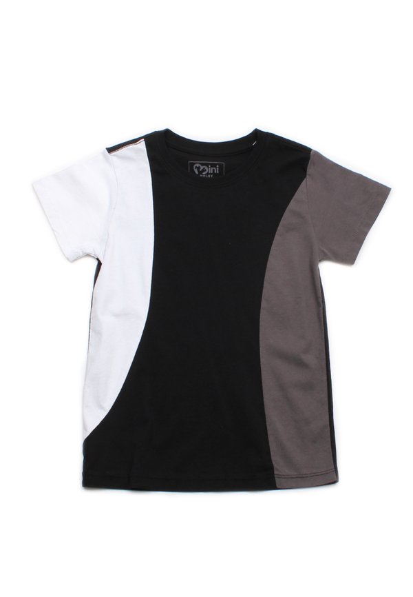 Curve Panel Premium Boy's T-Shirt BLACK