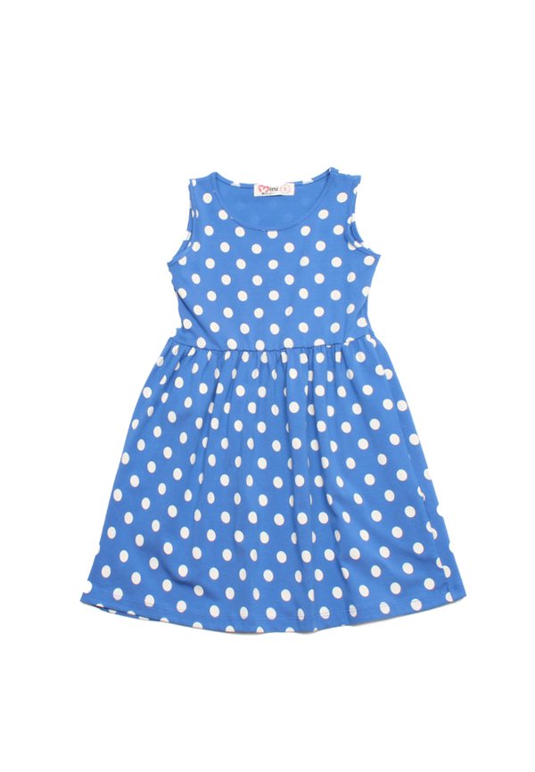 Polka Dot Girl's Dress BLUE