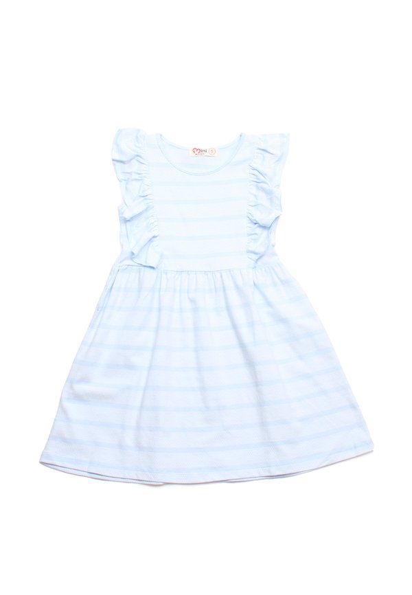 Textured Stripe Girl's Dress BLUE