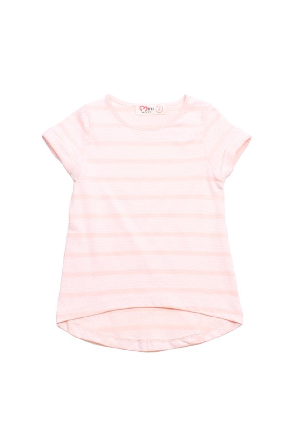 Textured Stripe Girl's T-Shirt PINK