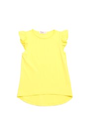 Lace Trim Details Girl's T-Shirt YELLOW