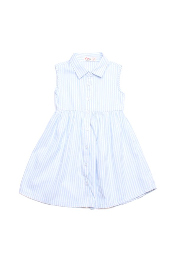 Stripe Premium Girl's Shirt Dress BLUE