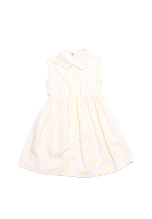 Stripe Premium Girl's Shirt Dress YELLOW