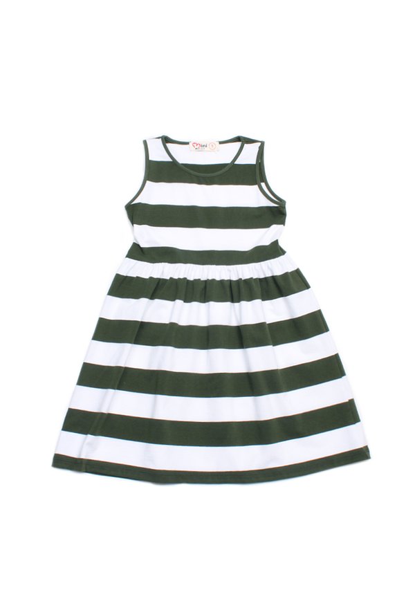 Classic Stripe Girl's Dress GREEN