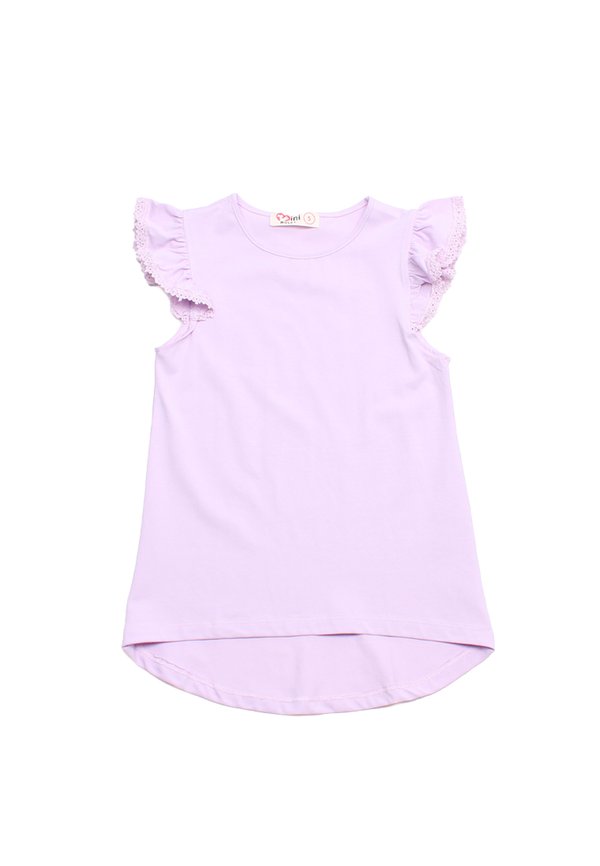 Lace Trim Details Girl's T-Shirt PURPLE