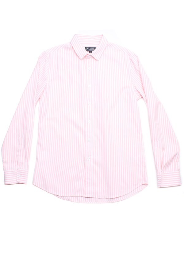 Stripe Premium Long Sleeve Men's Shirt PINK