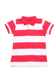 Thick Stripe Classic Boy's Premium Polo T-Shirt RED