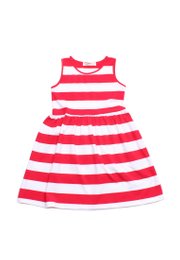 Red Stripes Classic Girl's Dress RED