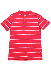 Thin Stripe Classic Men's Premium Henley T-Shirt RED