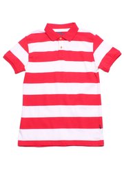 Thick Stripe Classic Men's Premium Polo T-Shirt RED