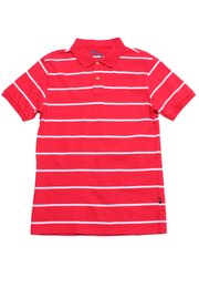 Thin Stripe Classic Men's Premium Polo T-Shirt RED