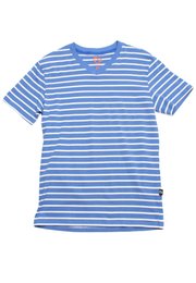 Thin Stripe Classic Men's V-neck T-Shirt BLUE