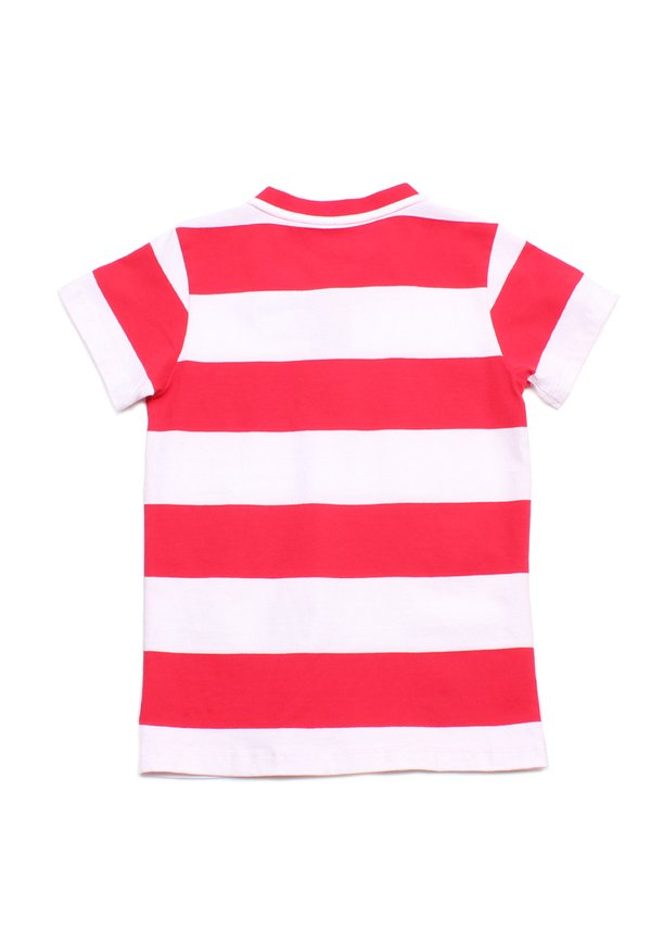 Thick Stripe Classic Boy's Premium Henley T-Shirt RED