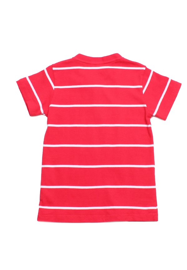 Thin Stripe Classic Boy's Premium Henley T-Shirt RED