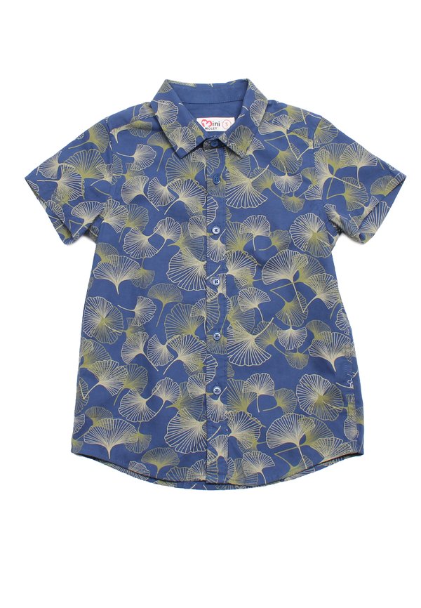 Ginko Prints Premium Short Sleeve Boy's Shirt NAVY
