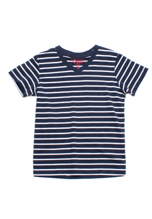 Thin Stripe Boy's V-neck T-Shirt NAVY