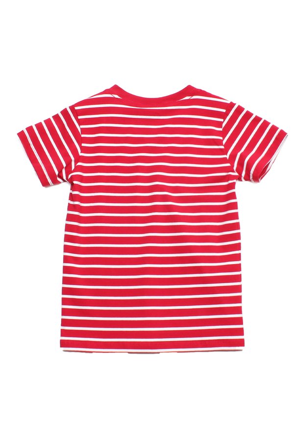 Thin Stripe Boy's V-neck T-Shirt RED