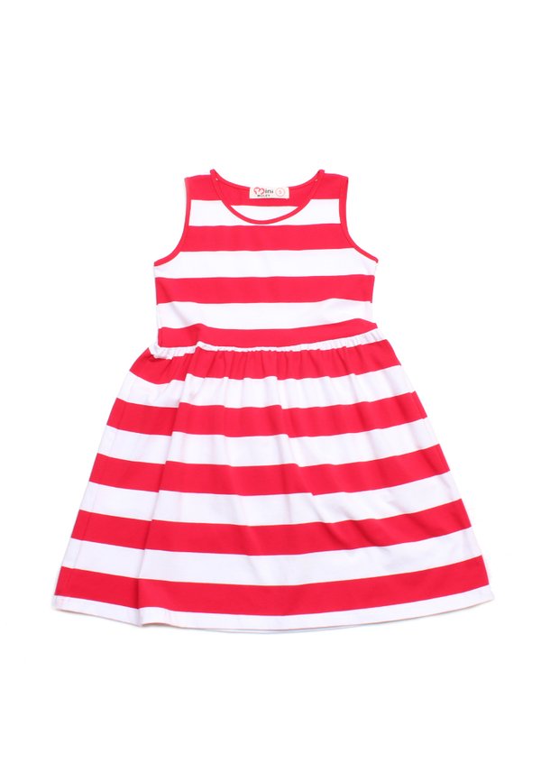 Red Stripes Classic Girl's Dress RED