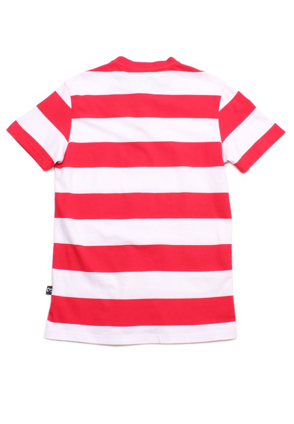 Thick Stripe Classic Men's Premium Henley T-Shirt RED