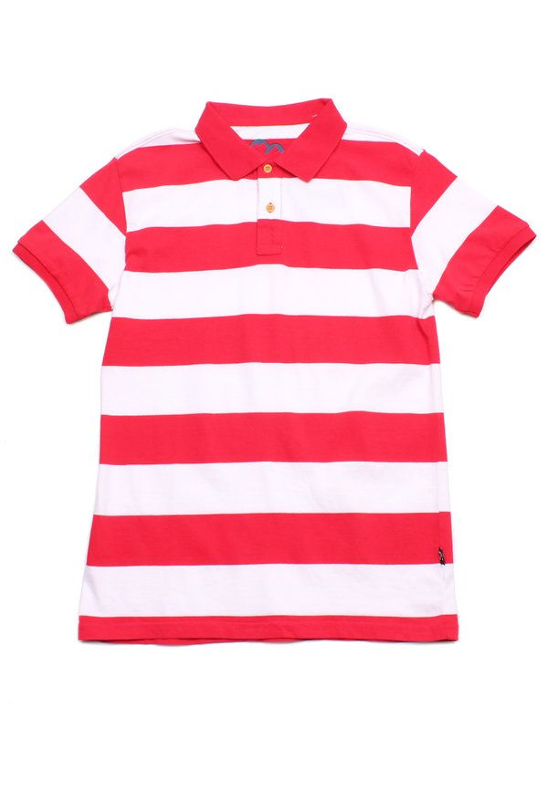 Thick Stripe Classic Men's Premium Polo T-Shirt RED