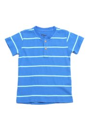 Classic Thin Stripe Premium Boy's Henley T-Shirt BLUE