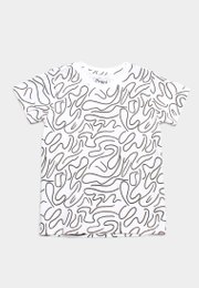 Doodle Swirl Premium Boy's T-Shirt WHITE