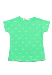 Rainbow Print Girl's T-Shirt GREEN