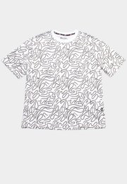 Doodle Swirl Premium Oversized Men's T-Shirt WHITE