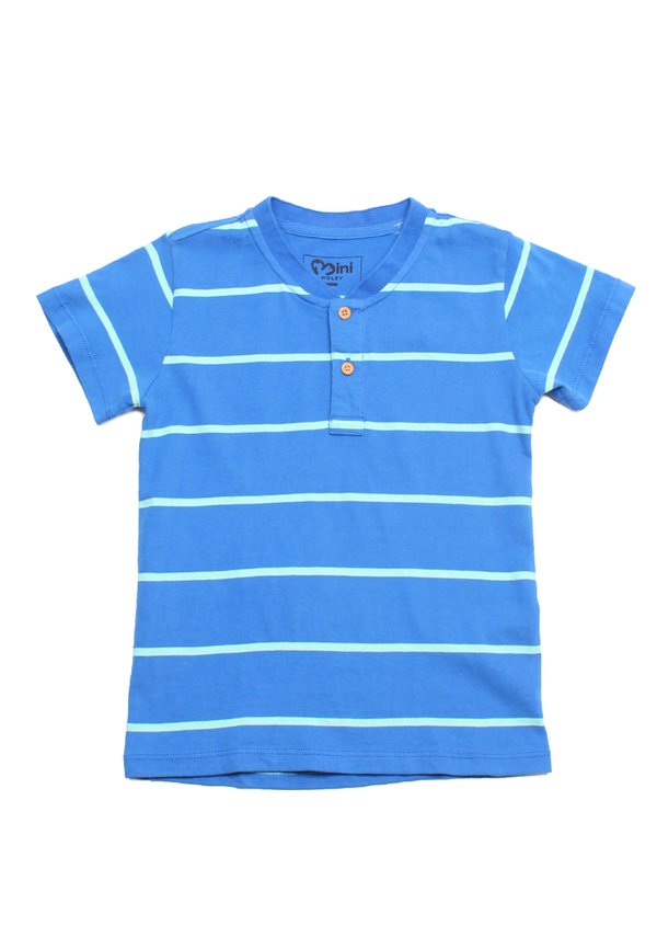 Classic Thin Stripe Premium Boy's Henley T-Shirt BLUE