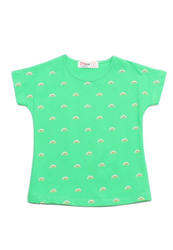 Rainbow Print Girl's T-Shirt GREEN