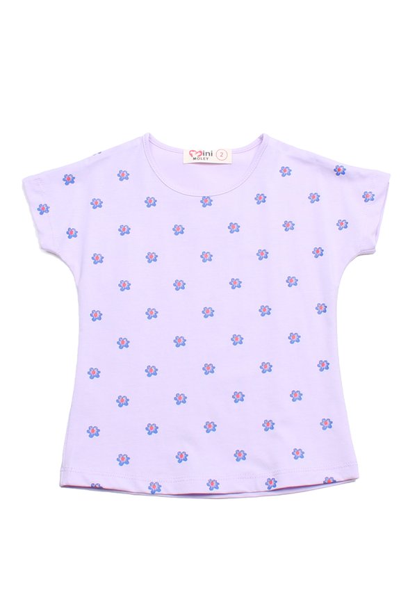 Floral Petal Print Girl's T-Shirt PURPLE