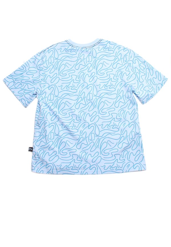 Doodle Swirl Premium Oversized Men's T-Shirt BLUE