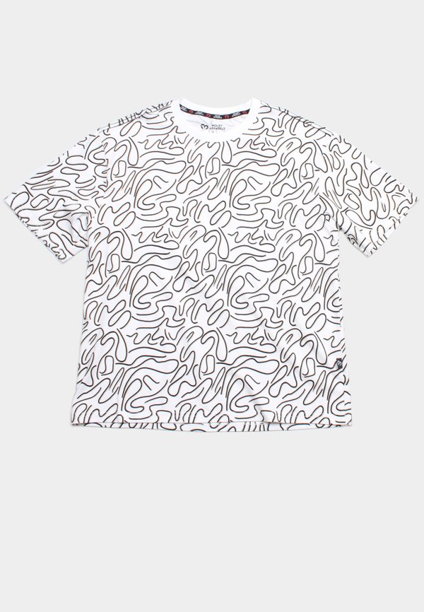 Doodle Swirl Premium Oversized Men's T-Shirt WHITE