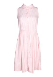 Stripe Premium Ladies' Shirt Dress PINK