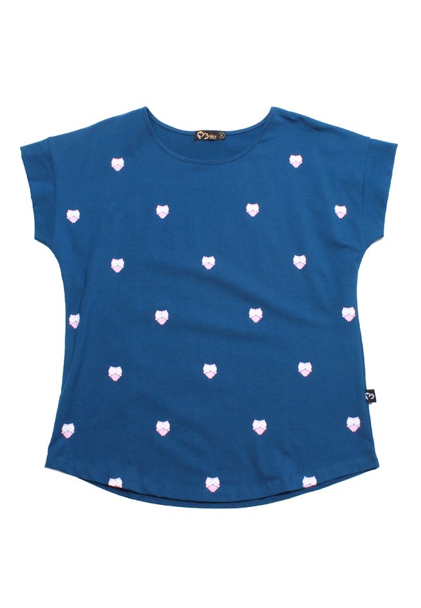 Owl Print Ladies' Blouse BLUE