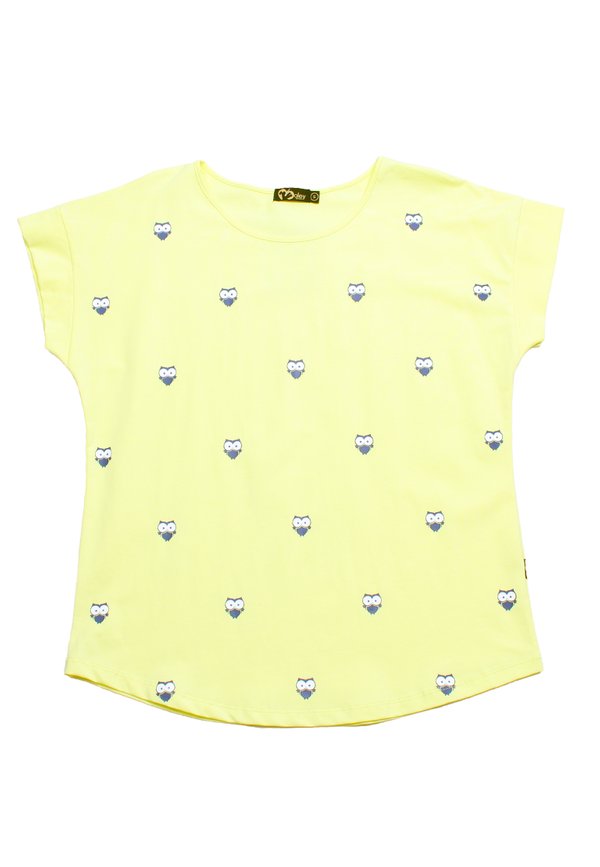 Owl Print Ladies' Blouse YELLOW