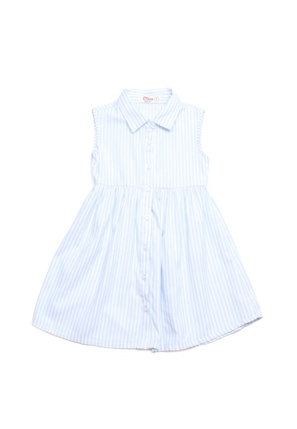 Stripe Premium Girl's Shirt Dress BLUE