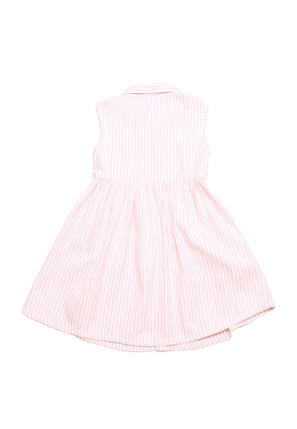 Stripe Premium Girl's Shirt Dress PINK