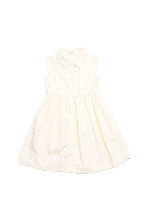 Stripe Premium Girl's Shirt Dress YELLOW