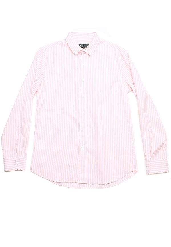 Stripe Premium Long Sleeve Men's Shirt PINK