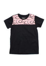 Ribbons Print Panel Boy's T-Shirt BLACK