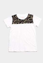 Ribbons Print Panel Boy's T-Shirt WHITE