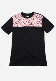 Ribbons Print Panel Men's T-Shirt BLACK