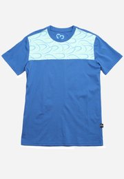 Ribbons Print Panel Men's T-Shirt BLUE