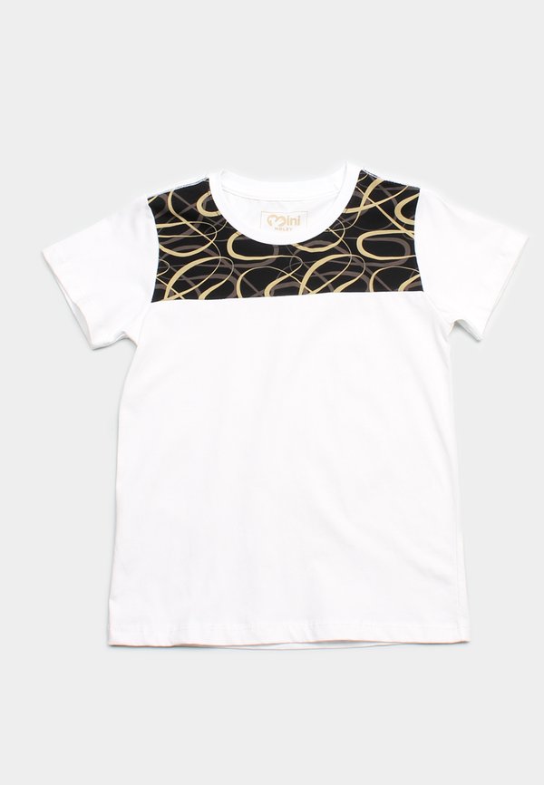 Ribbons Print Panel Boy's T-Shirt WHITE