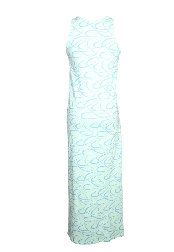 Ribbons Print Maxi Ladies' Dress CYAN