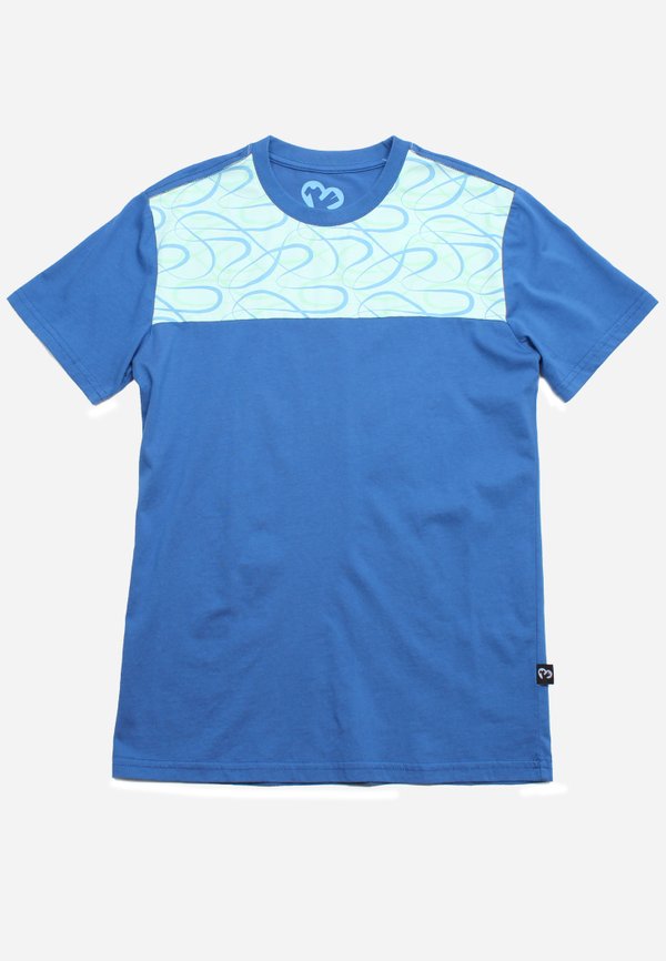 Ribbons Print Panel Men's T-Shirt BLUE