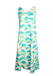 Premium Wave Ladies' 2 Way Linen Dress GREEN/CREAM