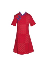 [PRE-ORDER] Kueh Bangkit Print Cheongsam Inspired Girl's Dress RED